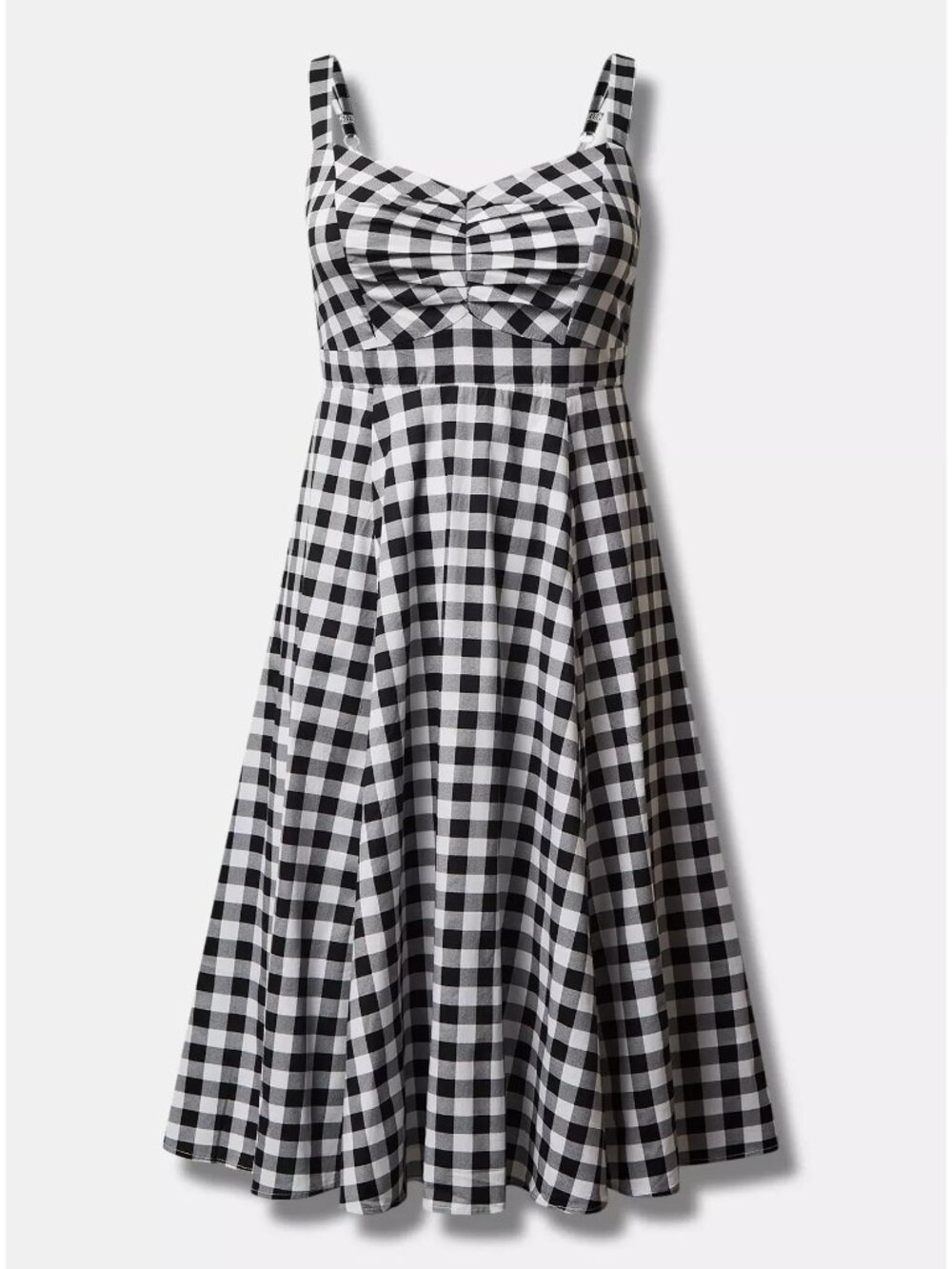 TORRID  Midi Poplin Sweetheart Shirred Dress